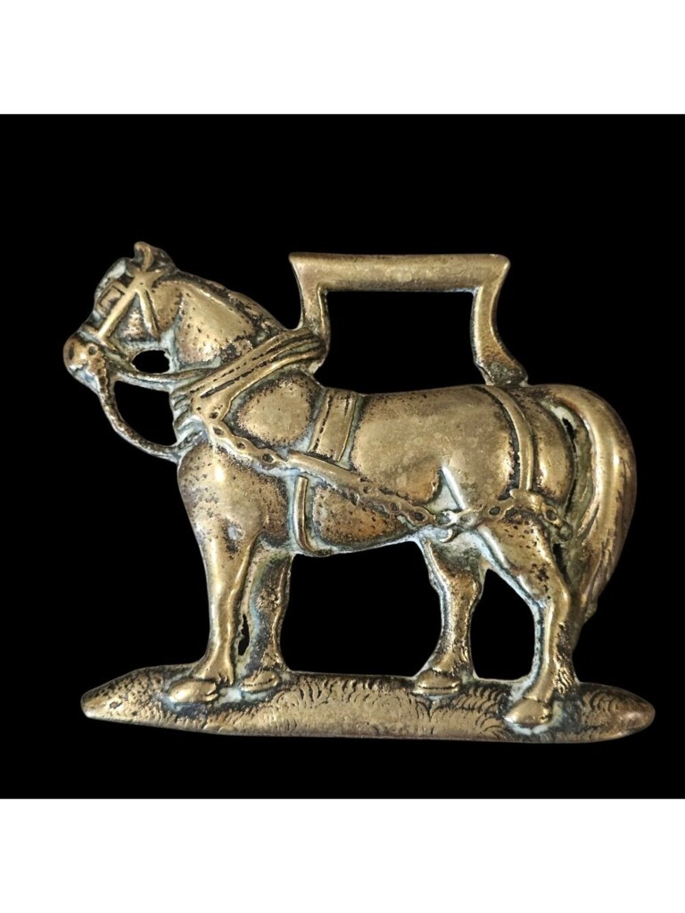 VTG Shire Horse Brass Medallion Harness Gear Wall Decor